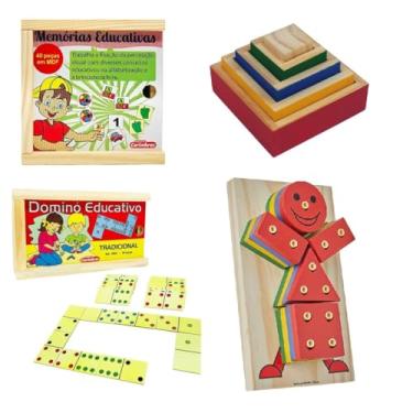 Imagem de Kit Educativo 4 em 1 – Brinquedos Pedagógicos Carimbras