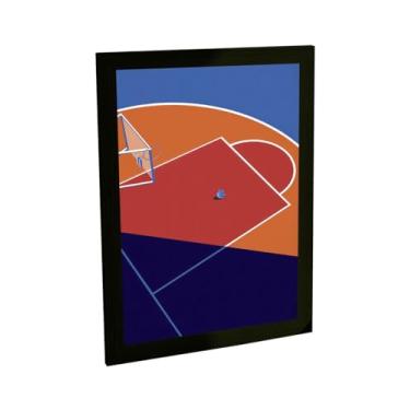 Imagem de Quadro Decorativo Basquete Ilustração Minimalista Angulo Decoração Poster Quarto Sala