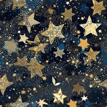 Imagem de REDAMANCY Papel de parede azul marinho dourado galáxia moderno descascar e colar papel de parede vintage papel de parede vintage fácil de remover para mesa de cabeceira gaveta gabinete locatário