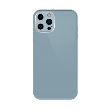 Imagem de Capinha Compativel com iPhone 12 Pro Max Verso Vidro Reflexivo Bordas de Silicone Luxuosa Premium Com Proteção de Camera