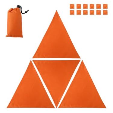 Imagem de Painéis Segurança Laranja Flamejante Conjunto, Painéis Persianas Caça Impermeáveis com Botões Magnéticos e Bolsa Armazenamento Adequados para Tendas de Persianos de Caça no Solo e em Árvores