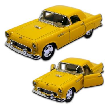 Imagem de Miniatura de carro Ford Thunderbird 1955 1/36 em metal, 12 CM, Rodinhas em borracha e com Fricção, Carrinho de ferro colecionável, Resistente a quedas, Acabamento excelente (Amarelo)