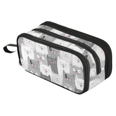 Imagem de Estojo para canetas e lápis, bolsa de papelaria Fustylead Sweet Cats F