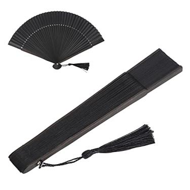 Imagem de ZJchao Leque de Mão, Leques para Dança Em Linha Aprox. Ventilador de Mão de 36,5x21cm / 14,4x8,3 pol. Com Borlas Exclusivas para Presentear ou Fazer Artesanato