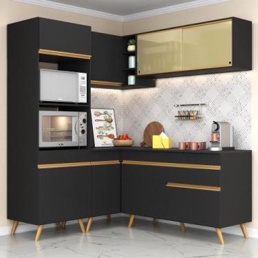 Imagem de Cozinha Completa De Canto Veneza Gb Mp2063 Preta - MULTIMOVEIS