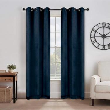 Imagem de Superior Cortinas semiblackout Senna - Design texturizado sólido vintage - 106,7 cm x 243,8 cm - Cabeçalho com ilhós - Cortinas com bloqueio solar e escurecimento de quarto para quarto, sala de estar