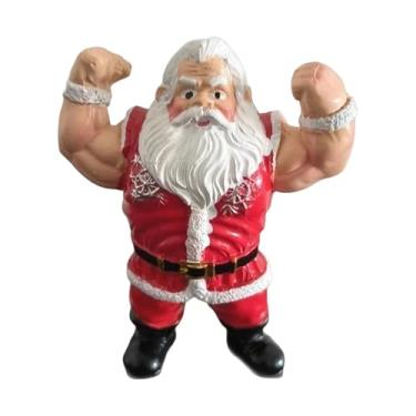 Imagem de IEUDNS Estátua de Papai Noel Musculoso para Mesa, Enfeite para Sala de Estar, Festa Ou Armário