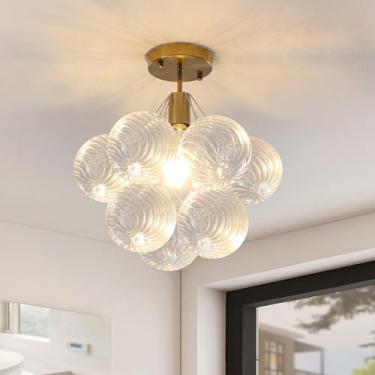 Imagem de Dellemade Luminária pendente de bola de lustre (teto de bolas transparentes)