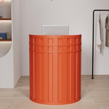 Imagem de Balcão de caixa de varejo, mesa de recepção de escritório moderna mesa de recepção, balcão portátil pequeno balcão de checkout, balcão de bar, balcão de recepção de loja, para loja escritório (cor