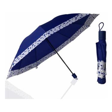 Imagem de Sombrinha Grande 10 Varetas Poa Cabe Na Bolsa Cor Roxo - Alfashop, Azu