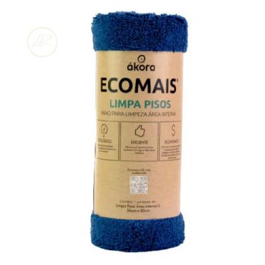Imagem de Pano Chão Grande Microfibra Limpa Pisos Ecomais Ákora - 50x80cm, Azul