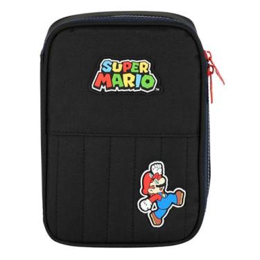 Imagem de Estojo Escolar Box Penal Super Mario Bros Et49914 - Preto - Luxcel