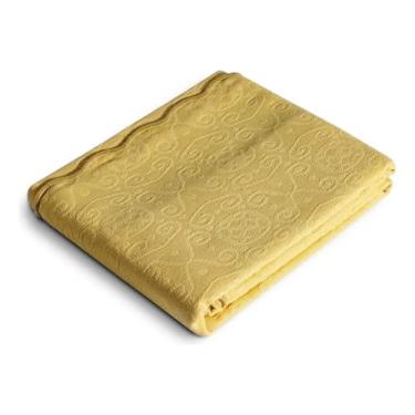 Imagem de Colcha Piquet Jacquard Capela - 100% Algodão - Amarelo Curry Capela - Solteiro