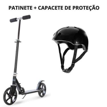 Imagem de Patinete grande bv0021p + capacete de proteção mc7001pr - Mega Compras
