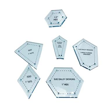 Imagem de Esquirla 300 peças de modelos de acrílico para patchwork, régua para máquina de costura