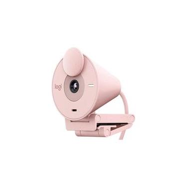 Imagem de Webcam Logitech Brio 300 Full HD, 1080p, 30 FPS, USB-C, Microfone Integrado, Rosa - 960-001446