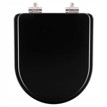 Imagem de Assento Sanitário Nexo Preto Fechamento Lento Para Louça Roca