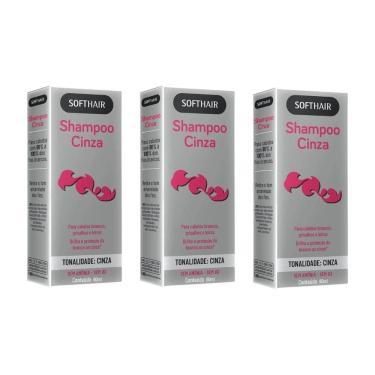 Imagem de Shampoo Soft Hair 60ml Cinza - Kit C/ 3un