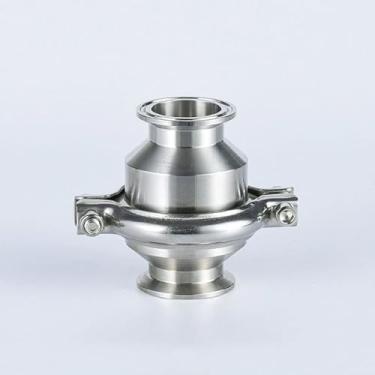 Imagem de Valves, Sanitary Quick Installation Check Valve, 19-102mm Stainless Steel Quick-opening Clamp Type Chuck Connection Check Valve Silver (Size : 63MM)