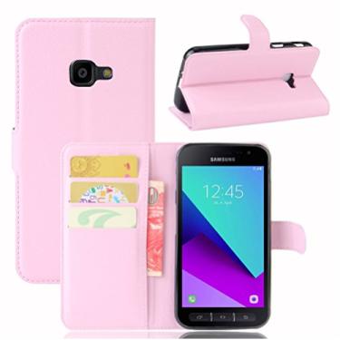 Imagem de Capa carteira para Samsung Galaxy Xcover 4/G390F, capa carteira flip de couro PU premium com compartimento para cartão, suporte e fecho magnético [capa interior à prova de choque de TPU] Compatível