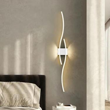 Imagem de Arandelas de parede LED modernas, iluminação de penteadeira preta 3000-6000k, luminárias montadas na parede, para quarto, sala de estar, corredor, cabeceira de hotel, lâmpada de parede de de