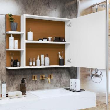 Imagem de Espelheira Suspensa Iris Para Banheiro / Closet Porta e Nichos Armário