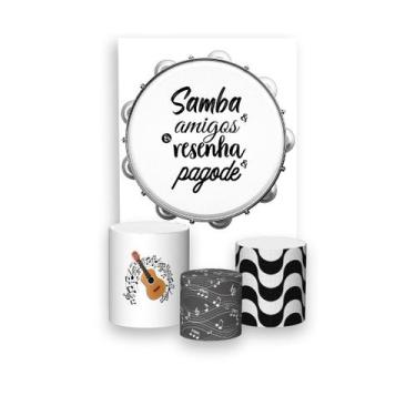 Imagem de Painel De Festa Vertical 1,50 x 2,20 + Trio De Capas Cilindro - Samba 