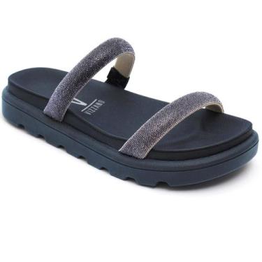 Imagem de Papete Vizzano Feminina Strass Brilho Tratorada Original, Marinho, 36