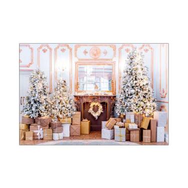Imagem de Fundo Fotográfico 2,20 x 1,50 - Sala de Estar com Presentes de Natal 0