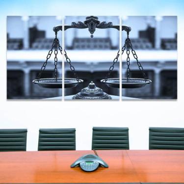 Imagem de Quadro Mosaico 120x60 Escritório Advocacia Balança Justiça  - IQuadros