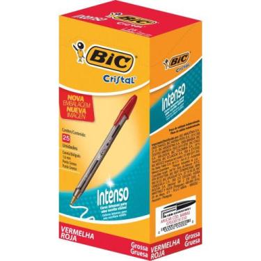 Imagem de Caneta Esferográfica BIC Cristal BOLD Vermelha - Caixa com 25 Unidades