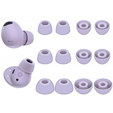 Imagem de BLLQ Galaxy Buds Pro 2 Géis de ponta de ouvido pontas de silicone compatíveis com Galaxy Buds Pro 2, P/M/G 3 tamanhos 6 pares roxo bora, GBP2SP