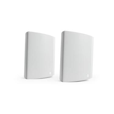 Imagem de Definitive Technology Alto-falante externo Dymension AW-650 (branco, par), suporte de superfície bidirecional, woofer de 16,5 cm, tweeter de 2,5 cm e radiador de graves passivos de 12,5 cm x 25,4 cm