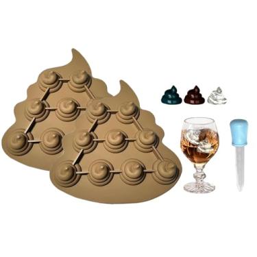 Imagem de Bandeja de gelo para cocô, moldes engraçados de silicone para coquetéis, uísque, bebidas frias, chá, café, molde de gelo para bar, festival de casamento, máquina de gelo de silicone para cerveja