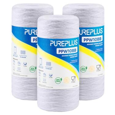 Imagem de Filtro de sedimentos para toda a casa, 5 mícrons, 11,4 x 25,4 cm, para água de poço, cartucho de substituição para 84637, WPX5BB97P, PC10, 355214-45, 355215-45, WP10BB97P, WP5BB97P, pacote com 3