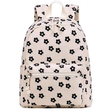 Imagem de Mini Mochila Feminina Bluboon em Veludo Cotelê Bege