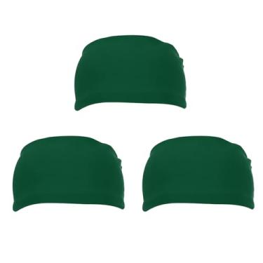 Imagem de PATIKIL Bandanas esportivas masculinas 17,78 cm x 10,16 cm, 3 faixas de suor para corrida, absorção de suor, para mulheres, treino, basquete, ioga, academia, verde-escuro