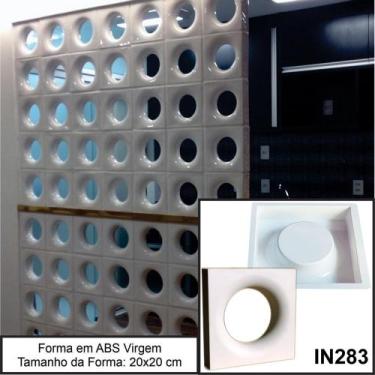 Imagem de 2 Fôrma de Cobogó Elemento Vazado Bolinha Dupla Face 20x20cm ABS 2mm I