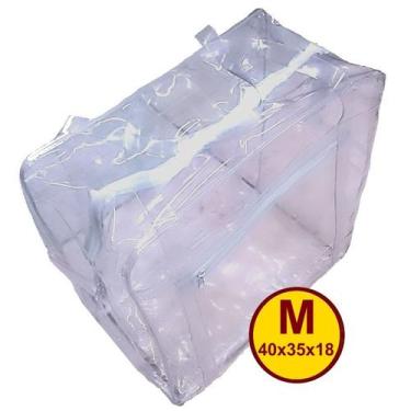 Imagem de Bolsa Sacola Em Pvc Cristal Transparente Premium Média com Alças em Si