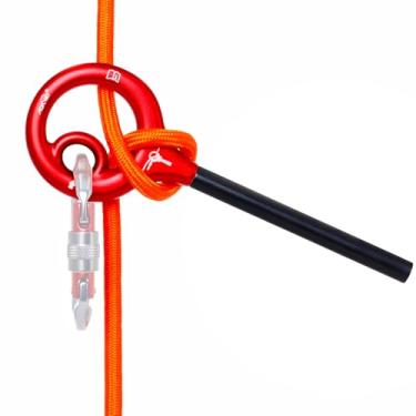 Imagem de AOKWIT 9 Boneco de resgate, Upgrade 8 equipamentos de escalada descendente, equipamento de descida de fácil operação, placa de ajuste de liga de alumínio para dispositivos de escalada e rapel (vermelho)