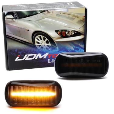 Imagem de iJDMTOY JDM Kit de luzes de LED frontal com lentes fumadas âmbar para marcadores compatíveis com Honda S2000 2000-2009, substitui lâmpadas de marcador lateral âmbar OEM