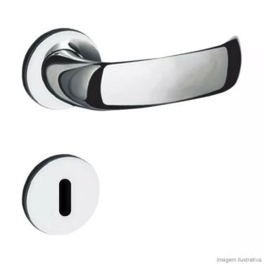 Imagem de Fechadura Interna Aço Zamac Contemporânea c/ Roseta Pado Cromado