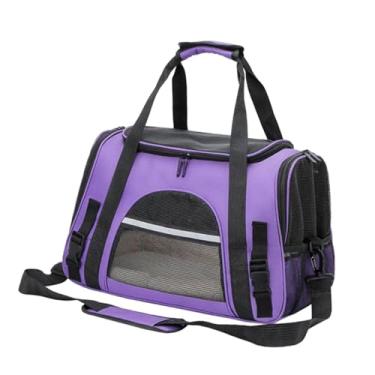 Imagem de Generic Bolsa de transporte para animais de estimação, bolsa de transporte para gatos, de viagem para animais de estimação com fecho de zíper de malha, Roxo