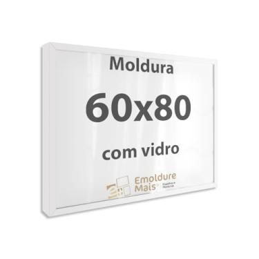 Imagem de Moldura caixa alta para Quebra Cabeça Cabeca 80x60 1500 peças Com Vidro para Quadro Puzzles Ravensburger cor Branca