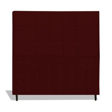 Imagem de Cabeceira Estofada Box Casal Encosto Para Cama Barcelona 144x126 Marsala