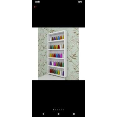 Imagem de Expositor Esmalte, organizador de esmalte, 5 divisória, MDF branco TX 