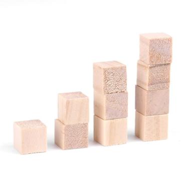 Imagem de Yctze 50pcs Naturais Bloqueios de Madeira Cubos - DIY de Artesanato de Madeira Quadrada para Brinquedos, Decoração de Casa e Projetos Criativos - Tamanho de 10 Mm Com Superfície Lisa, Design