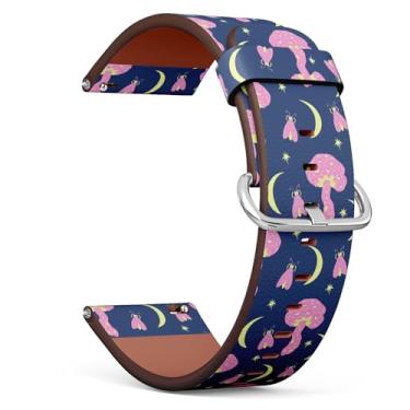 Imagem de THAZEE Pulseira para smartwatch Fossil Gen 5E 42 mm/6 42 mm, Fossil Venture Gen 4 HR/Gen 3 feminina e masculina, 18 mm (mariposas de cogumelos)