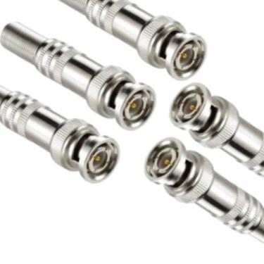 Imagem de Kit 5 conector bnc c/ mola pino fixo c/ parafu - DIVERSAS