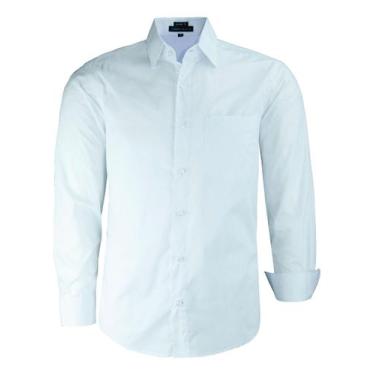 Imagem de Camisa Social Manga Longa Amil Clássica Com Bolso Algodão 1719, Branco